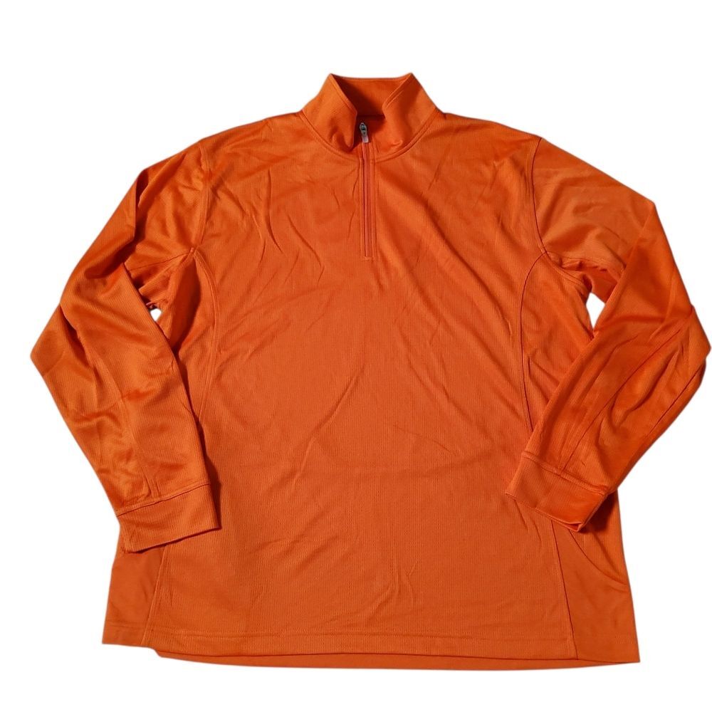New Vansport 1/4 Zip Mockneck Activewear Men’s Long Sleeve Shirt Size L Orange